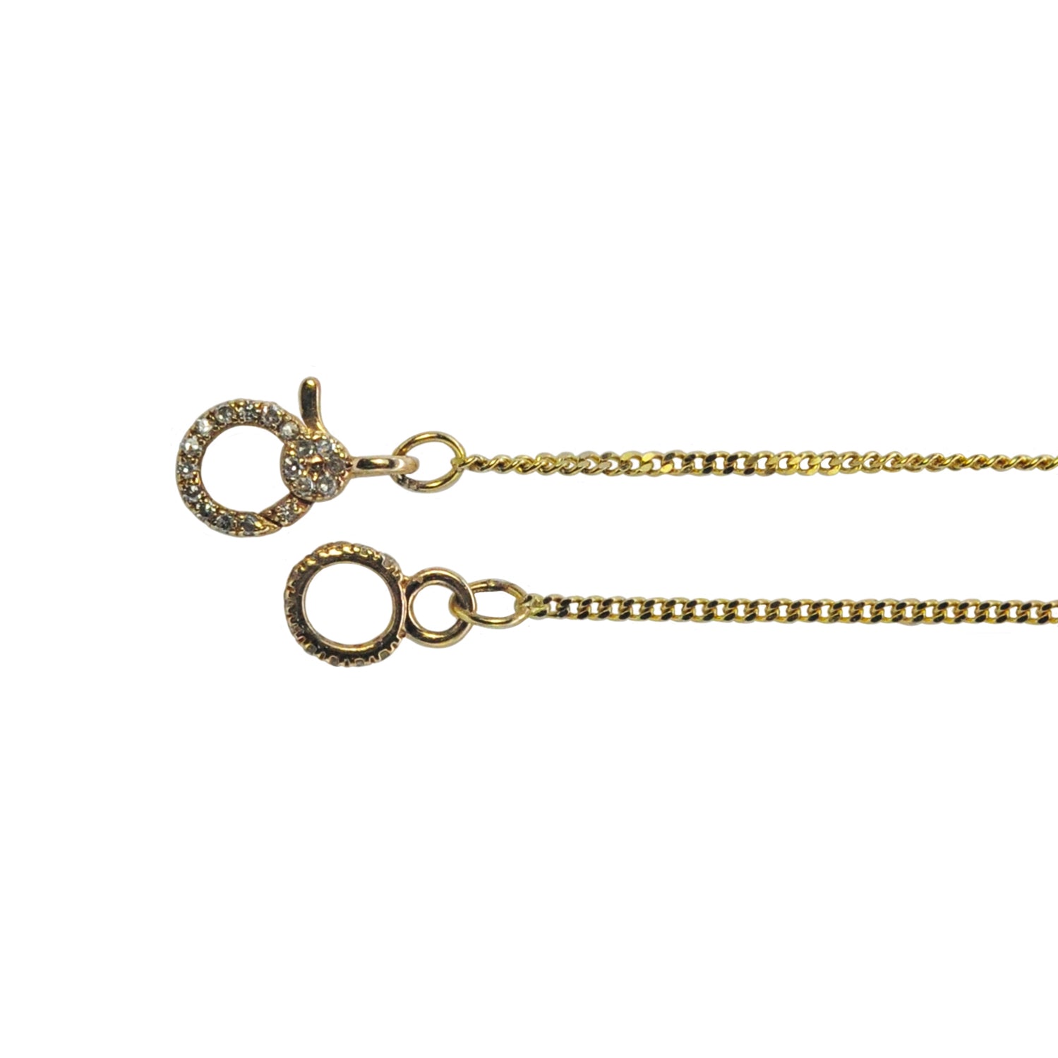 Gold Curb Chain with Petite Charm Holder Clasp | Rebecca Myers Collection