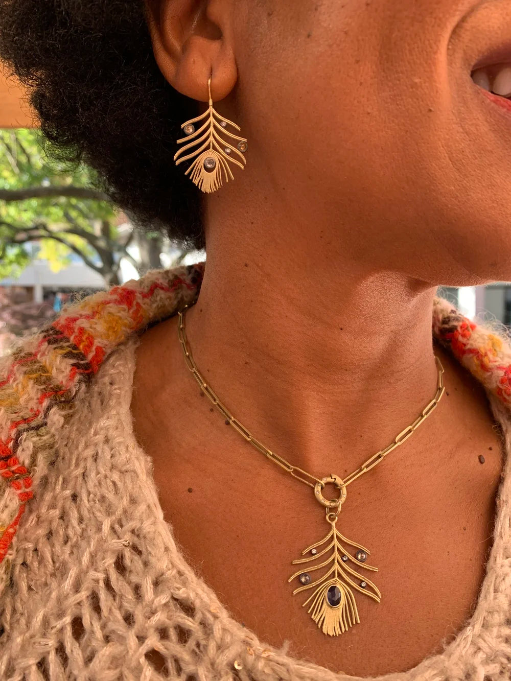 Peacock Feather Earrings