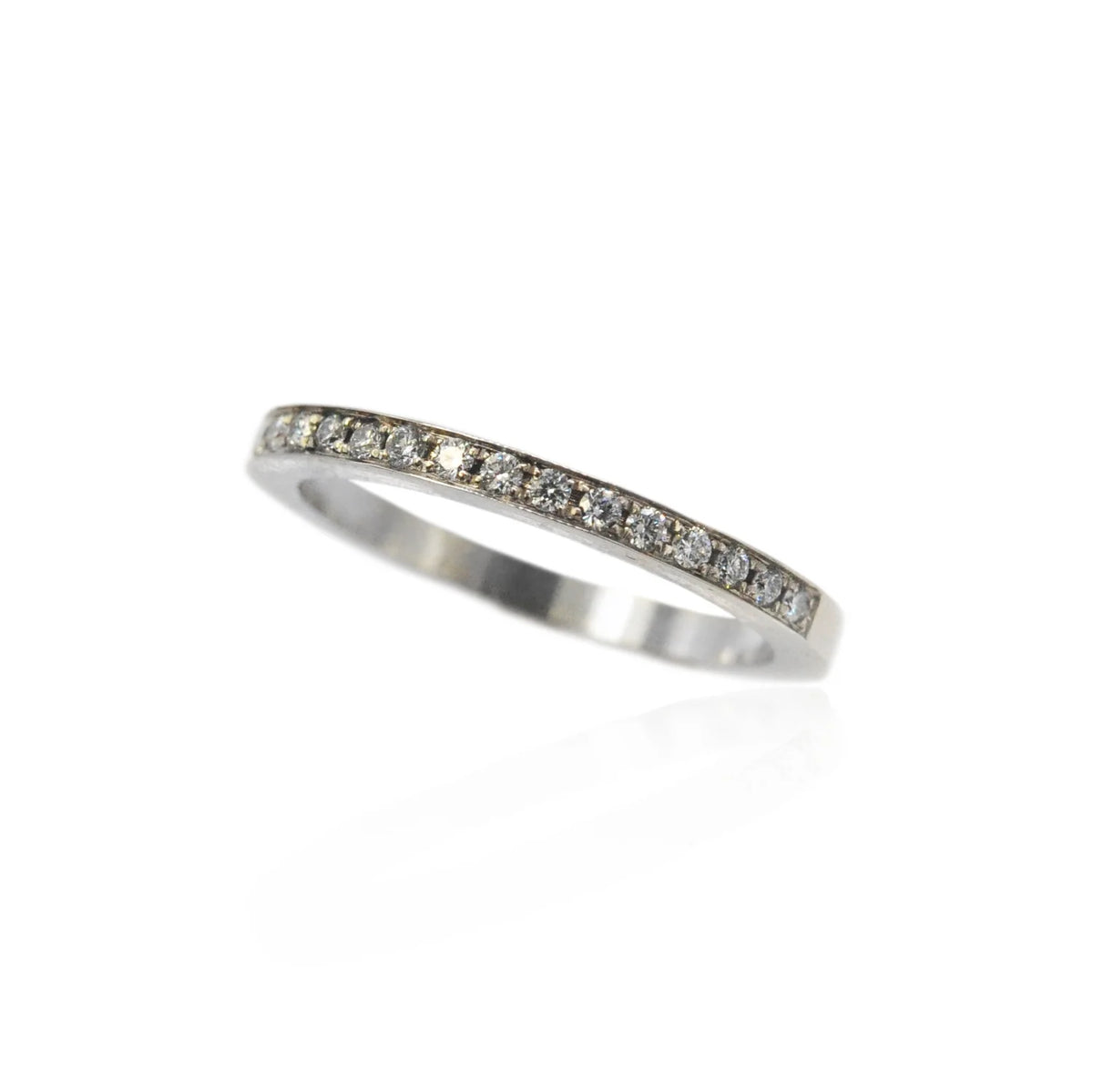 2mm White Gold Diamond Stacking Ring | Rebecca Myers Collection