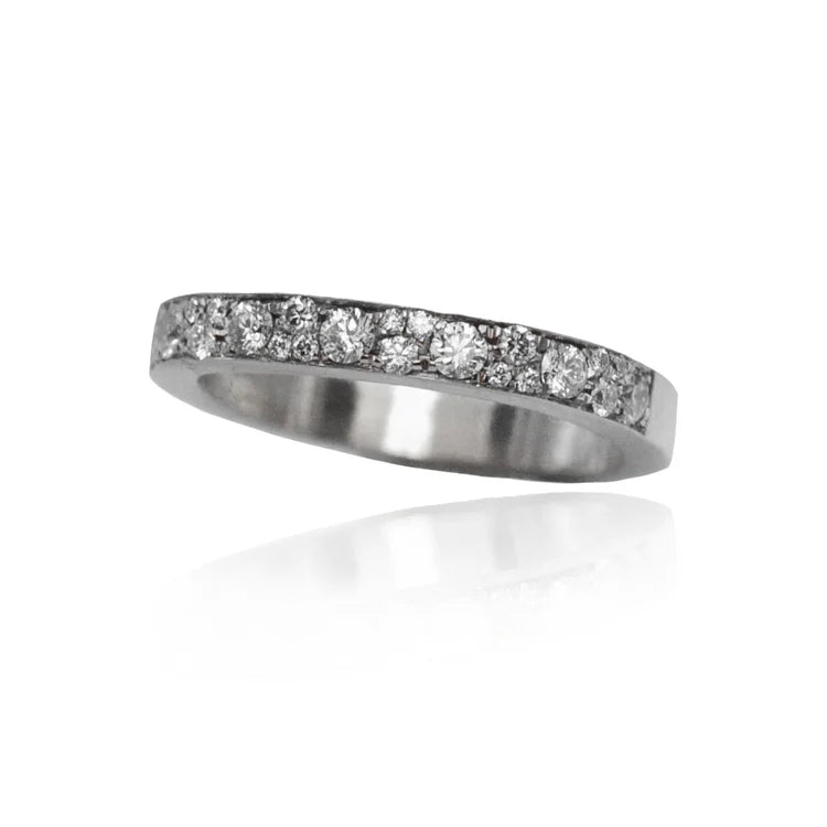 3mm Square Pave Diamond Stacking Rings | Rebecca Myers Collection