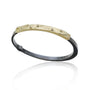 Feather & Tube Set Diamond Hinged Bracelet in Gold & Silver | Rebecca Myers Collection