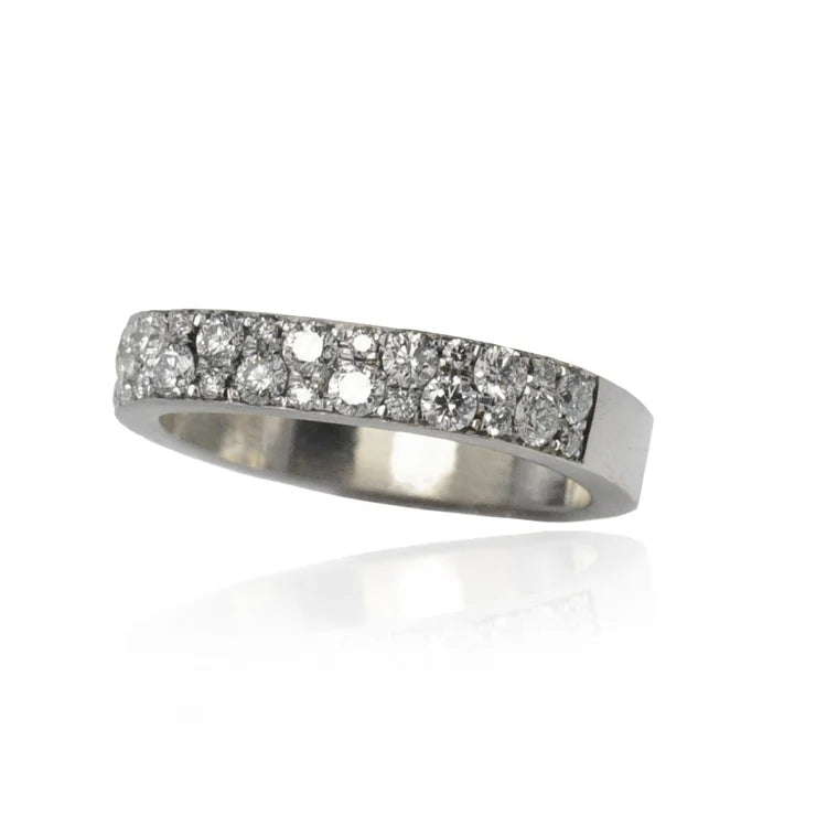 4mm Square Pave Diamond Stacking Rings | Rebecca Myers Collection