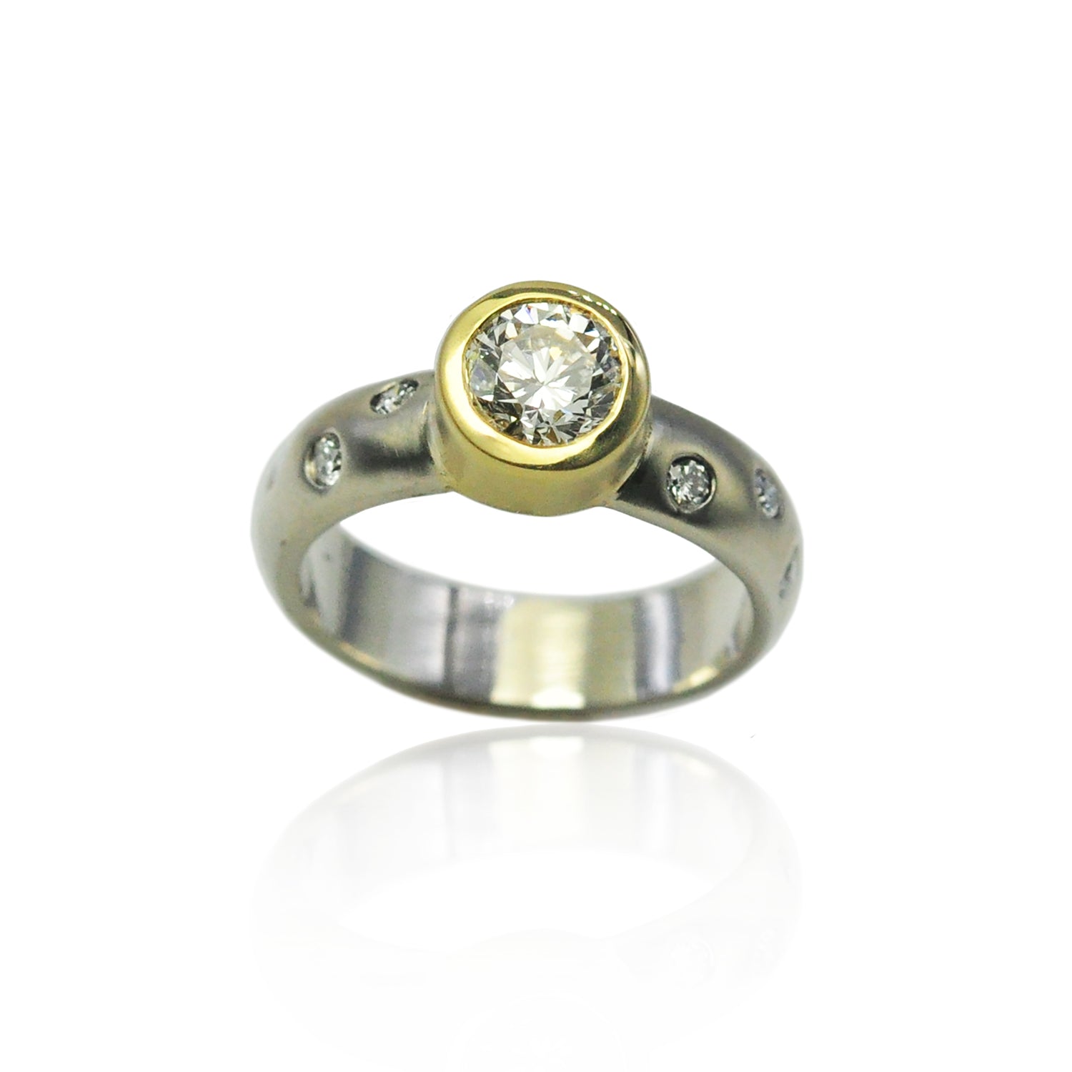 Modern Bezel Set Diamond Solitaire Ring | Rebecca Myers Collection