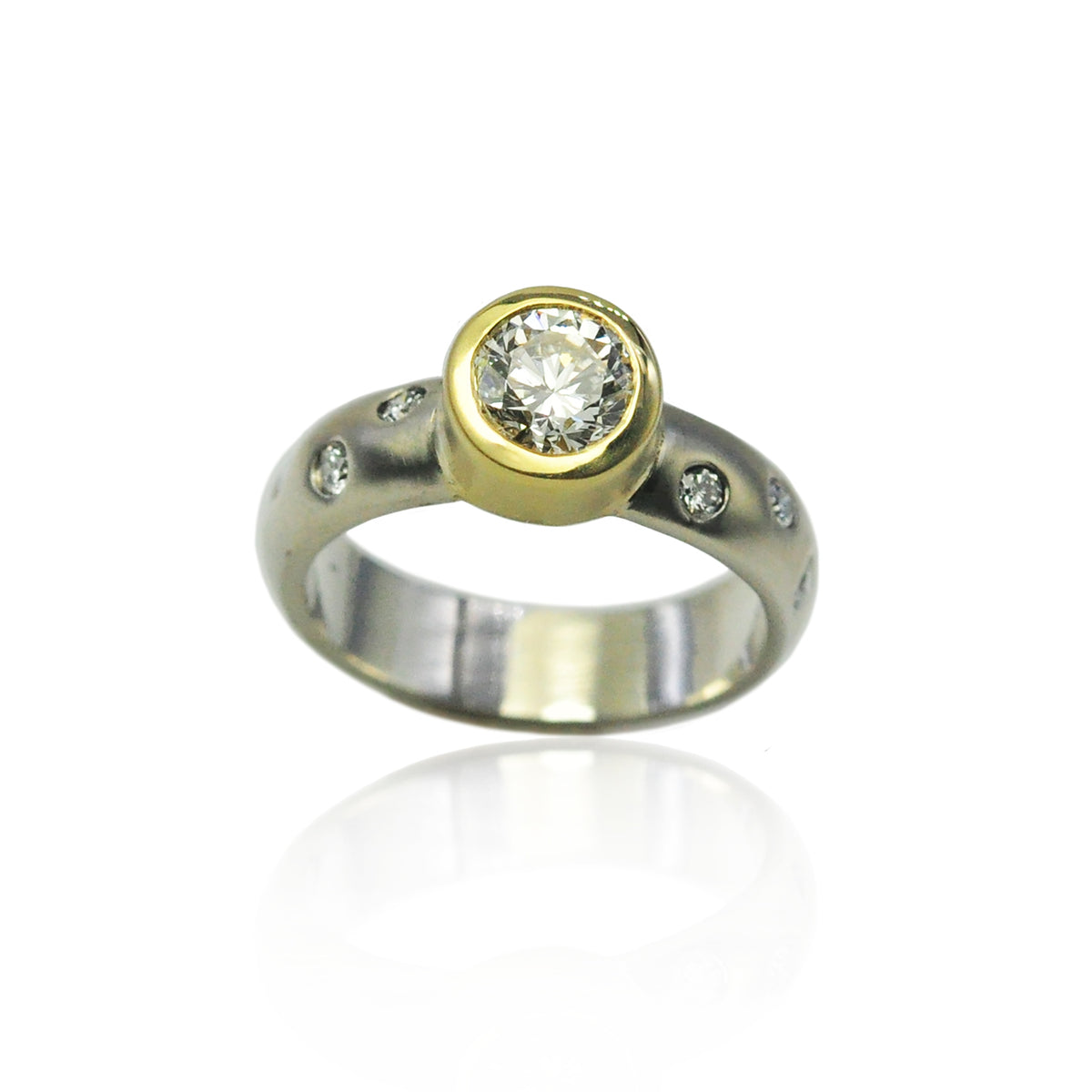 Modern Bezel Set Diamond Solitaire Ring | Rebecca Myers Collection