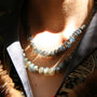 Labradorite Necklace with Gold Disc Beads and Diamond Beads | Rebecca Myers Collection