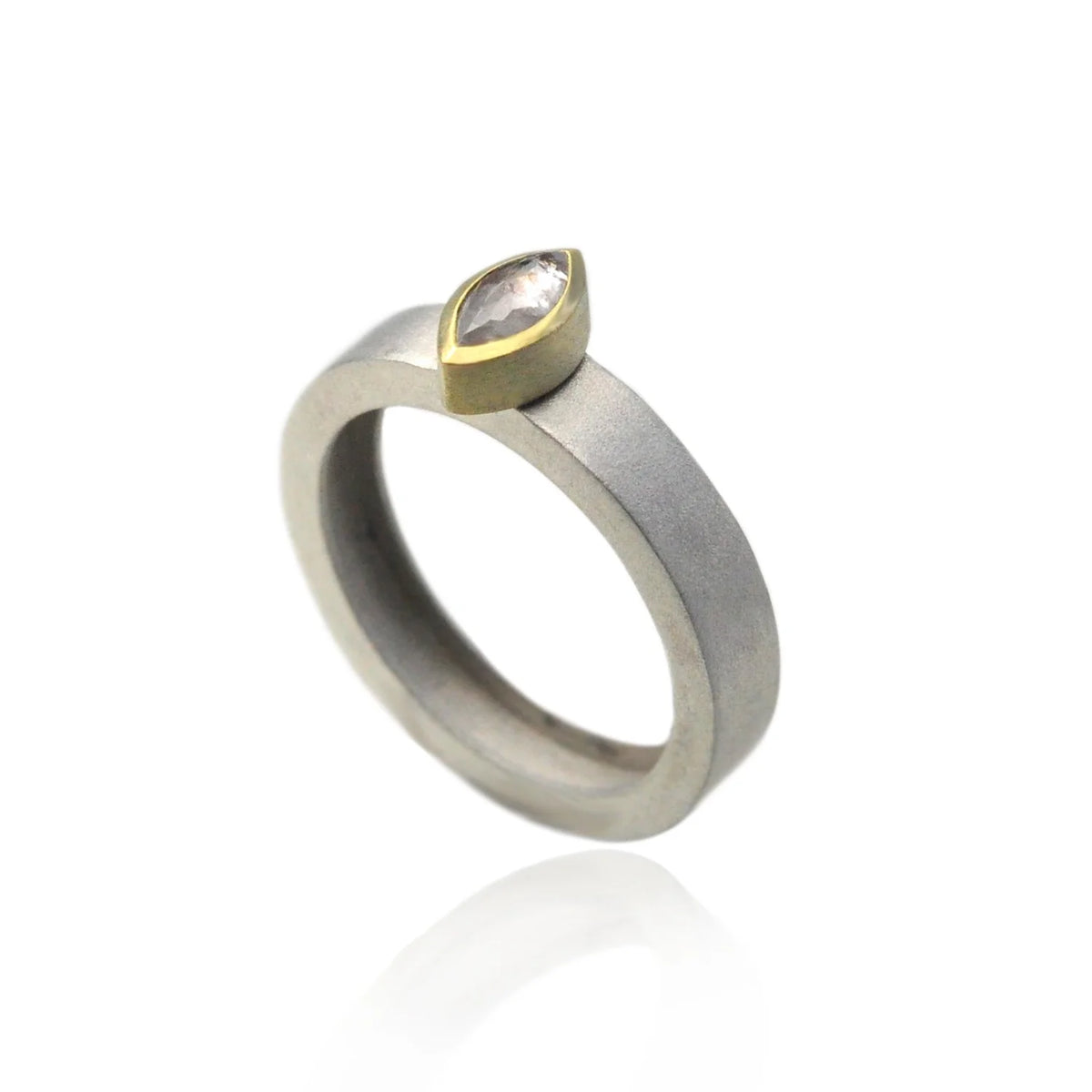 Gold and Silver Natural Diamond & Flower Stacking Rings 4 | Rebecca Myers Collection