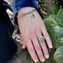 Handmade Chain Bracelet in Oxidized Silver & 14k Yellow Gold with Diamond Charm Holder Clasp & Charms on white female | Rebecca Myers Collection