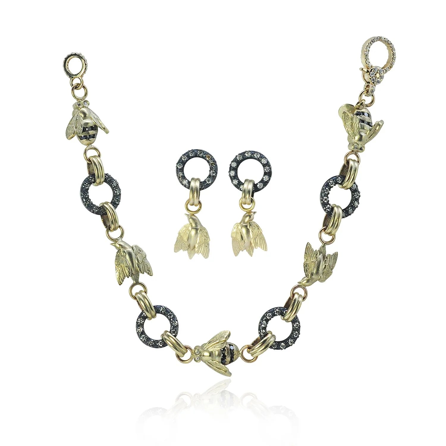Birds & Bees Bracelet and Earrings | Rebecca Myers Collection