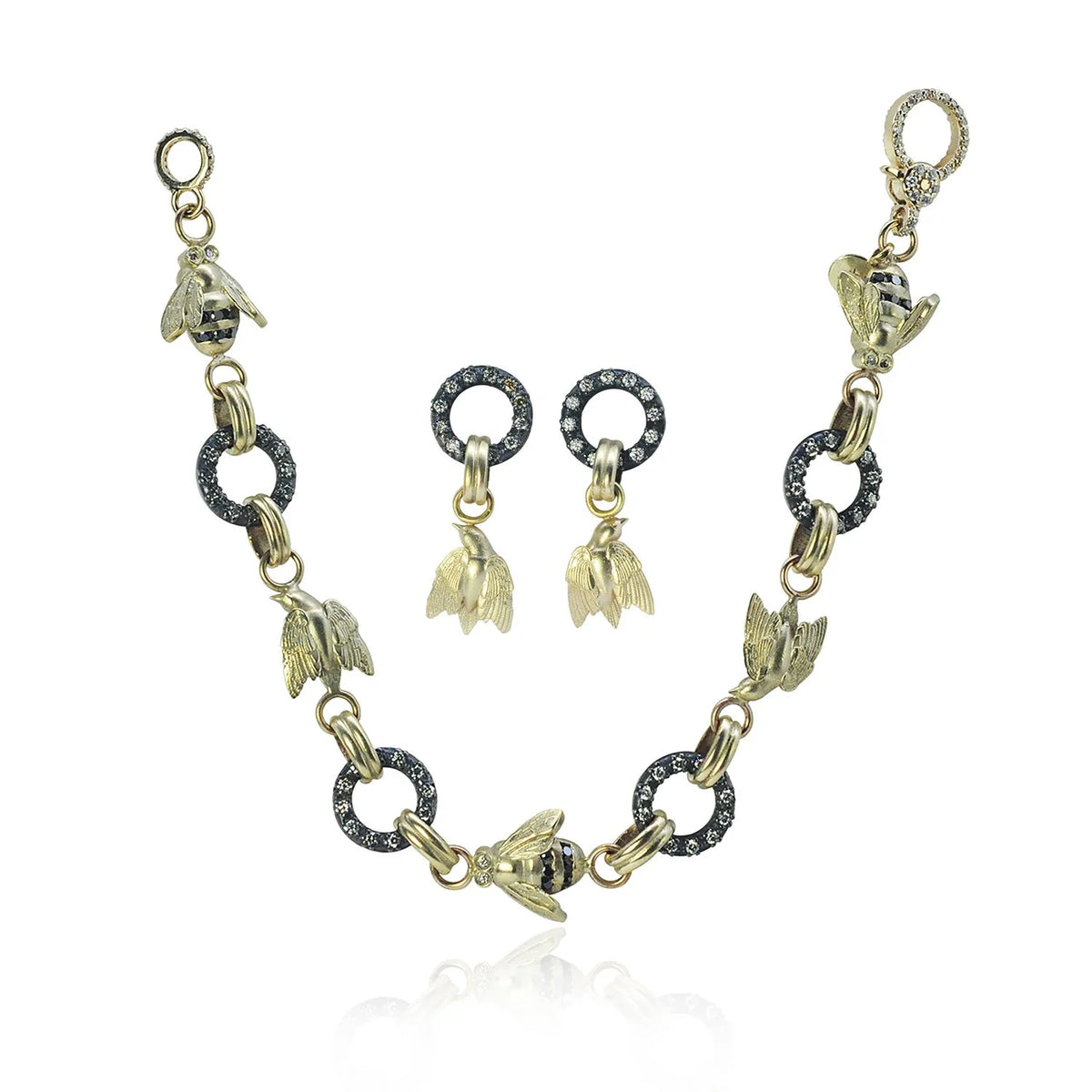 Birds & Bees Bracelet and Earrings | Rebecca Myers Collection