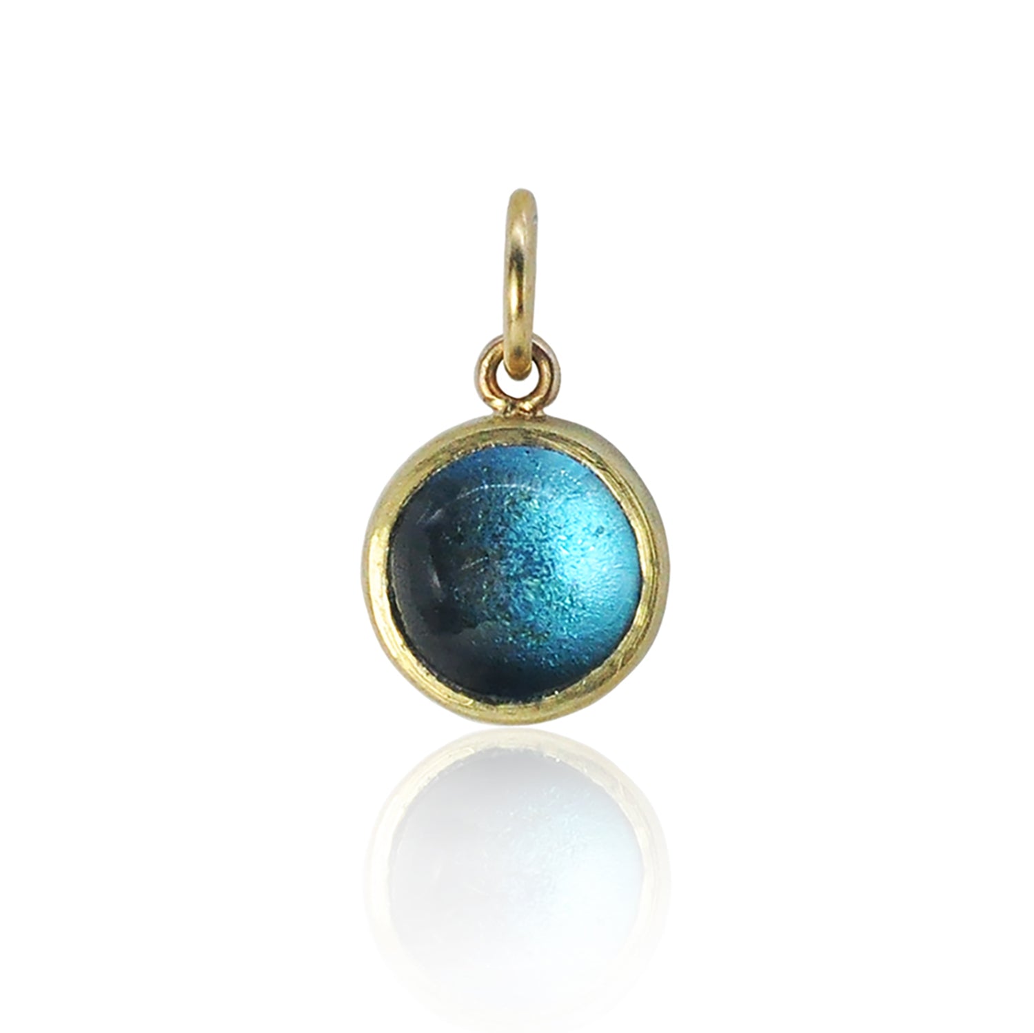 Round Blue Topaz Cabochon Charm | Rebecca Myers Collection