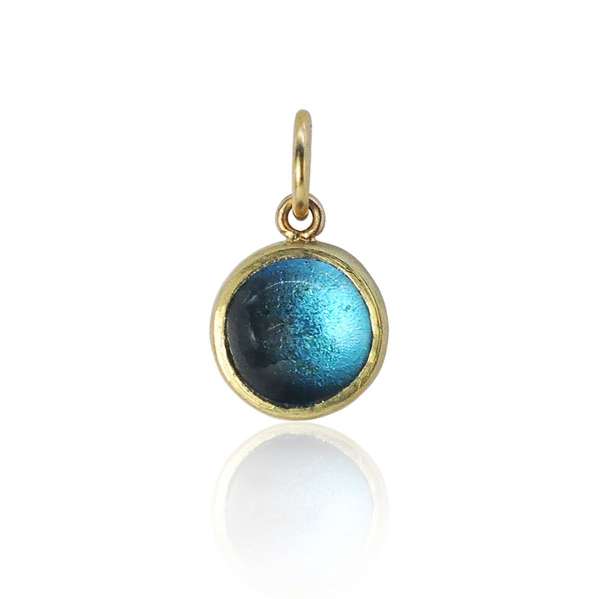 Round Blue Topaz Cabochon Charm | Rebecca Myers Collection