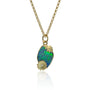 Boulder Opal with Oak Leaf & Shasta Daisy Pendant on chain | Rebecca Myers Collection