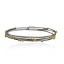 Gold, Silver & Diamond Branch Bangles with triple and single tube set diamonds | Rebecca Myers Collection