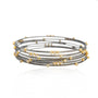 Gold, Silver & Diamond Branch Bangles with tube set diamonds | Rebecca Myers Collection