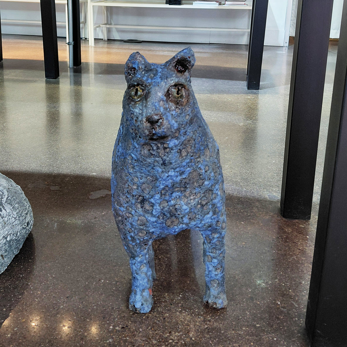 Cat Sculpture by Mark Chatterley, front view | Rebecca Myers Collection
