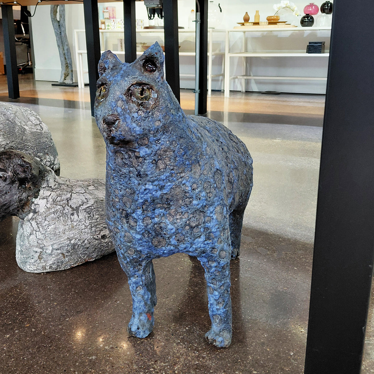Cat Sculpture by Mark Chatterley, 3/4 view | Rebecca Myers Collection
