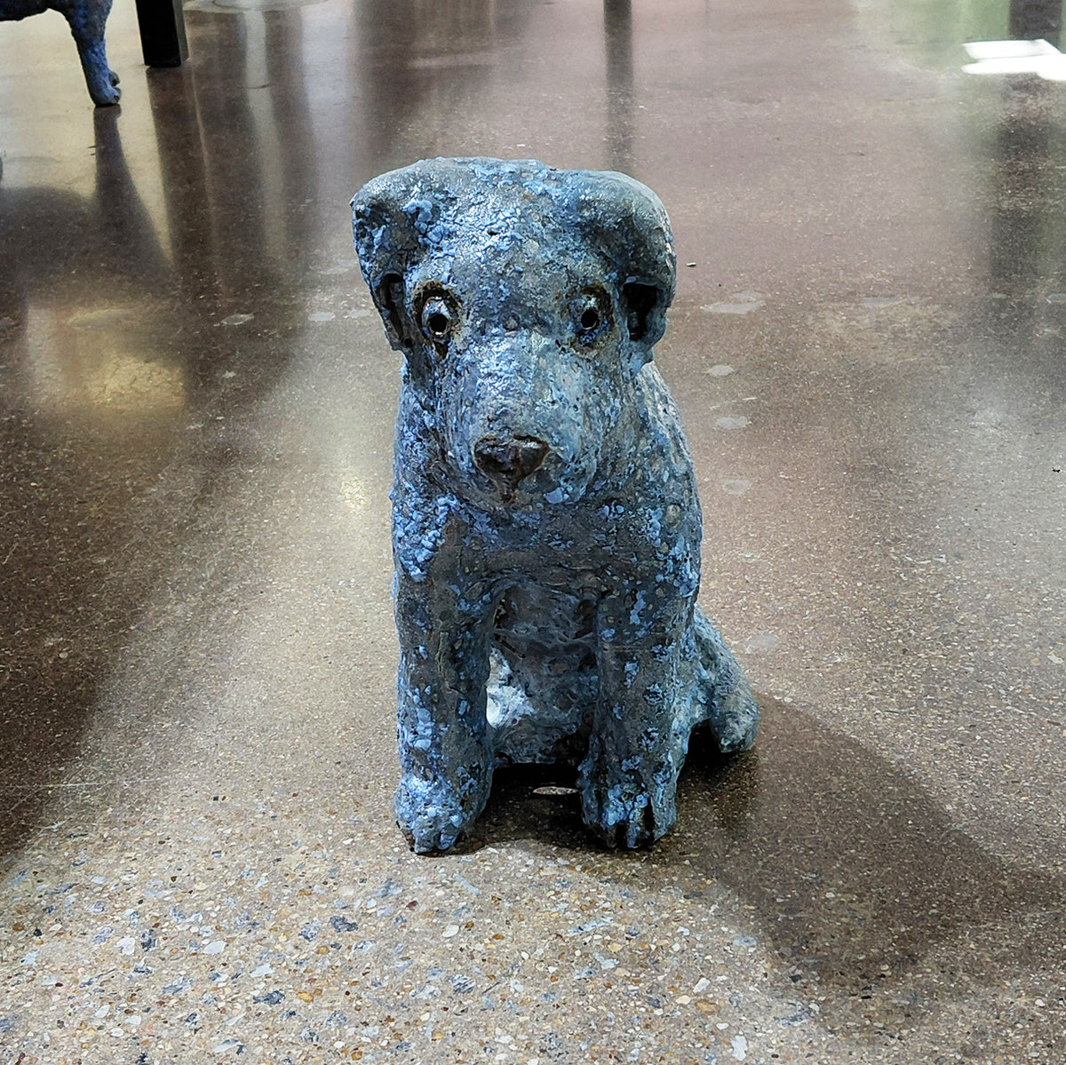 Sitting Dog Sculpture front view by Mark Chatterley | Rebecca Myers Collection