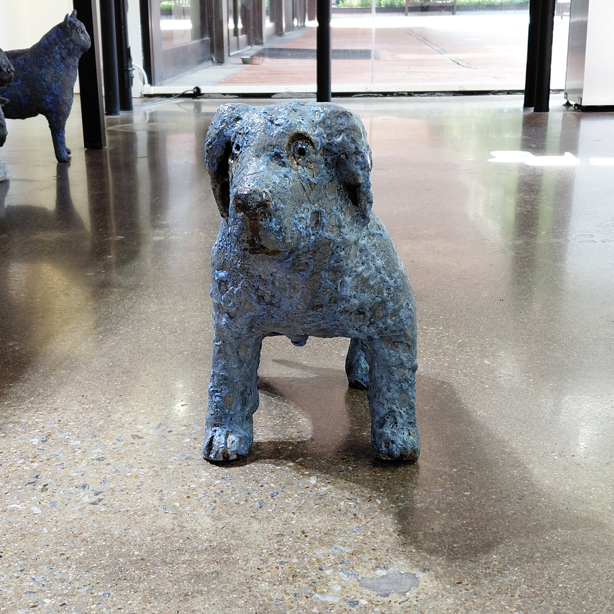Standing Dog Sculpture #2 front view by Mark Chatterley | Rebecca Myers Collection