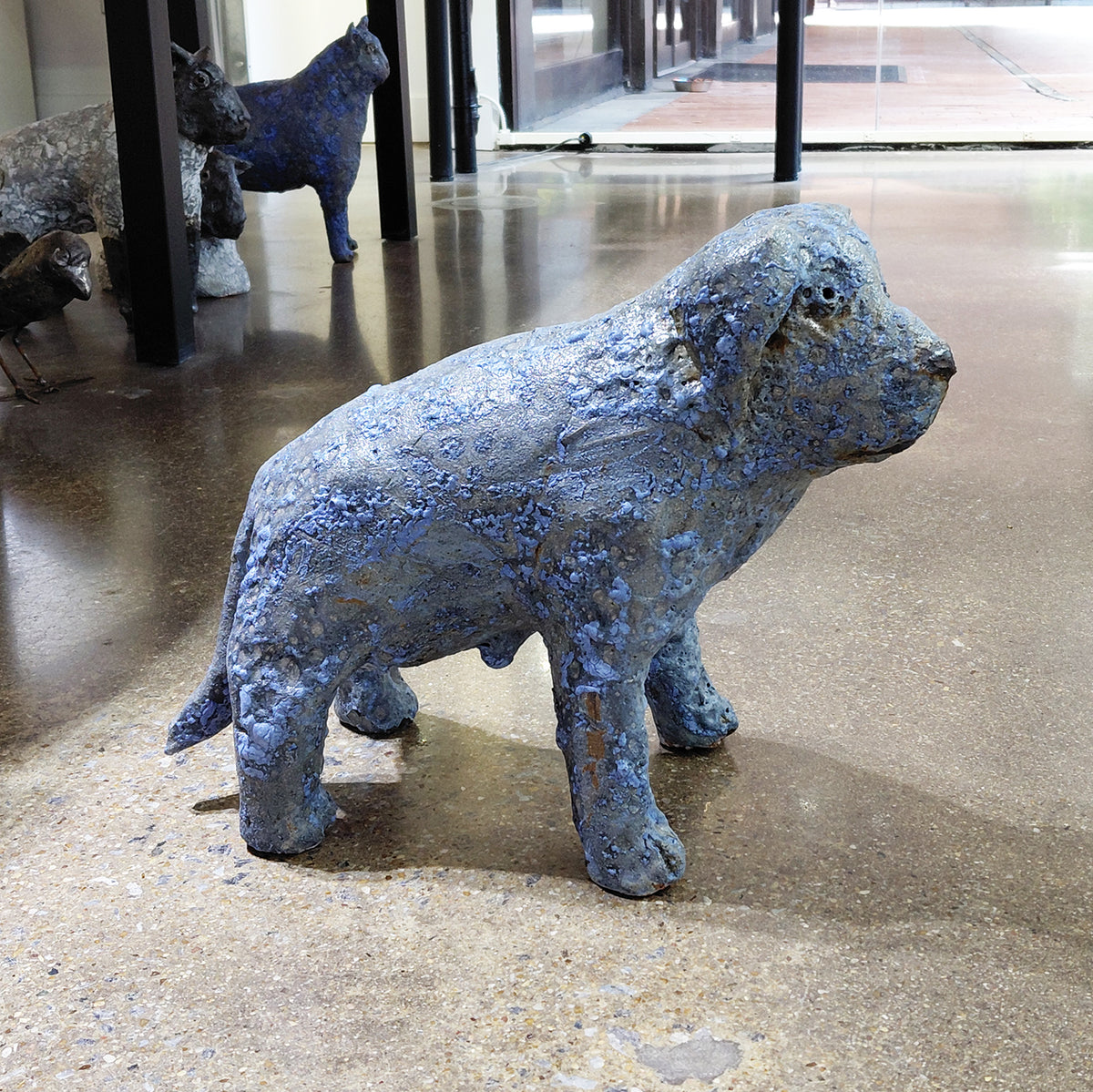 Standing Dog Sculpture #2 profile view by Mark Chatterley | Rebecca Myers Collection
