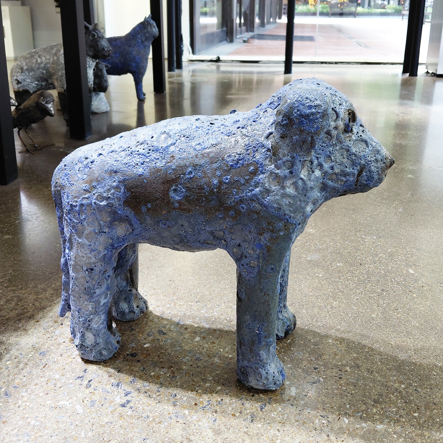 Standing Dog Sculpture #1 profile view by Mark Chatterley | Rebecca Myers Collection