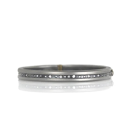 Starry Night Hinged Gold and Silver Bracelet with Diamonds | Rebecca Myers Collection