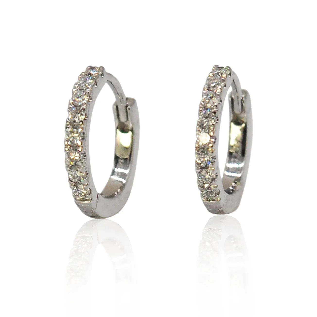 Gold Huggie Hoop Earrings with Diamonds & Charms | Rebecca Myers Collection