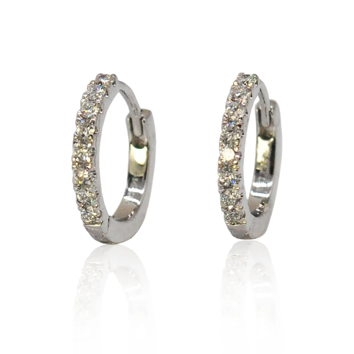 Gold Huggie Hoop Earrings with Diamonds & Charms | Rebecca Myers Collection