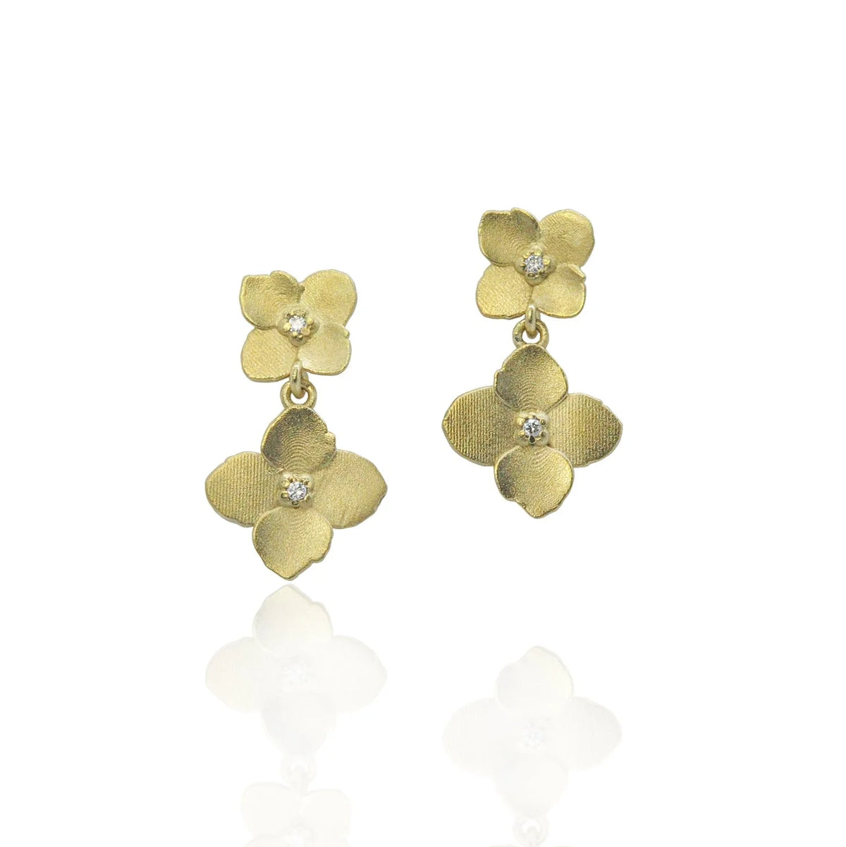 Gold Hydrangea Earrings | Rebecca Myers Collection