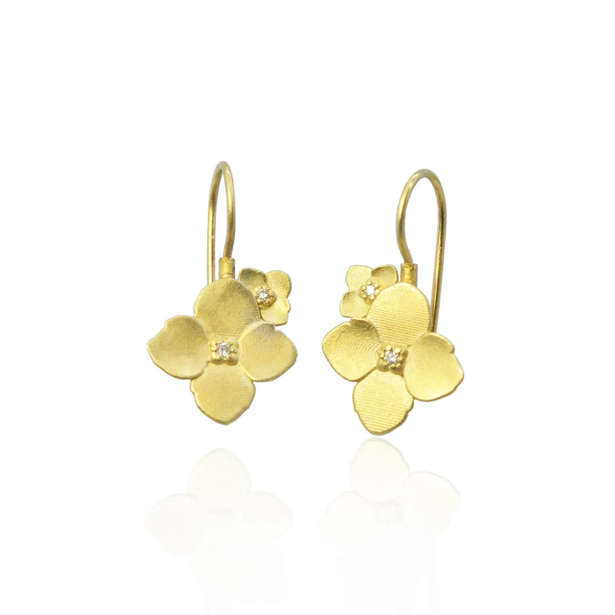 Gold Hydrangea Earrings | Rebecca Myers Collection