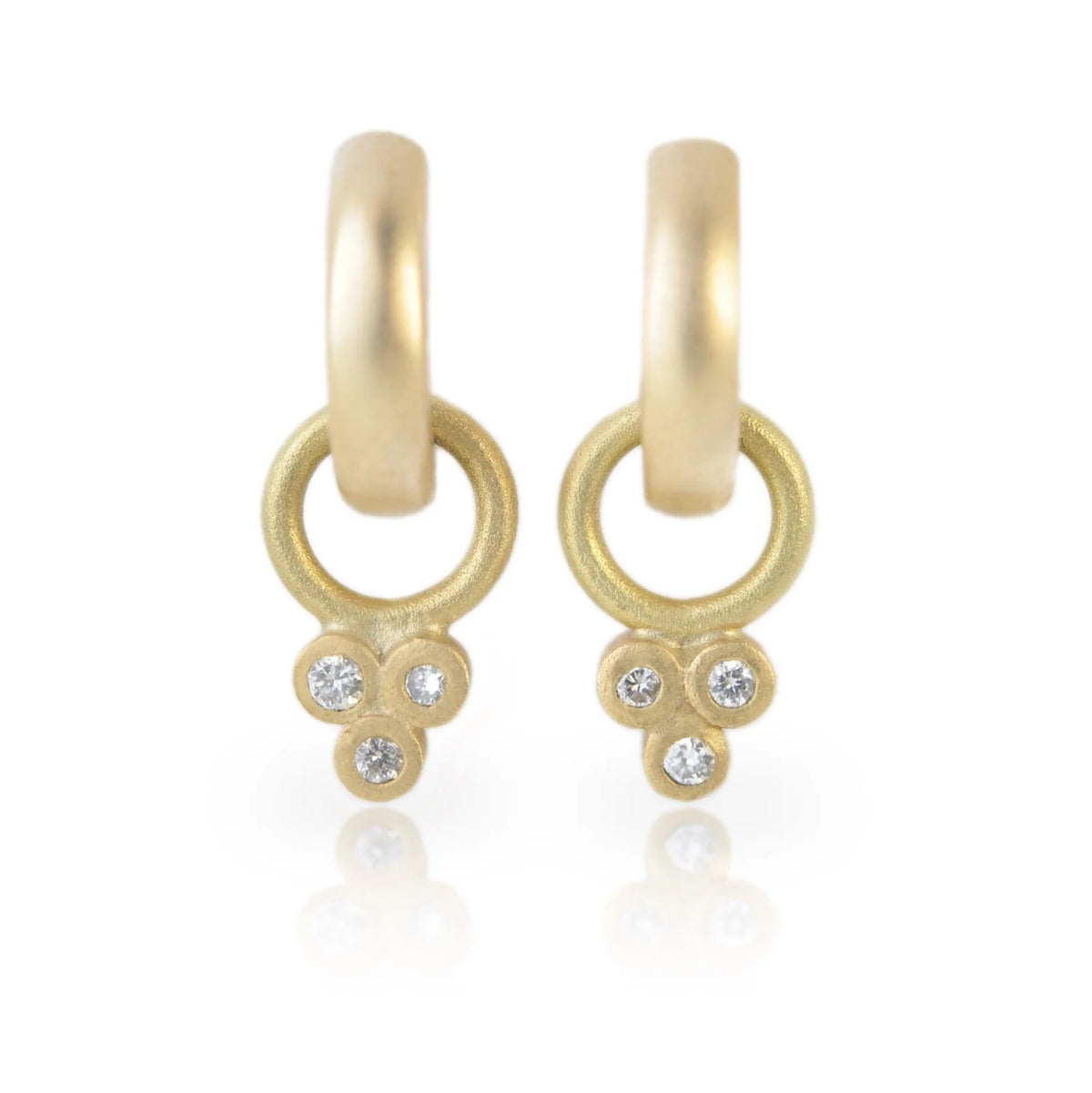 Gold Huggie Hoop Earrings with Charms | Rebecca Myers Collection