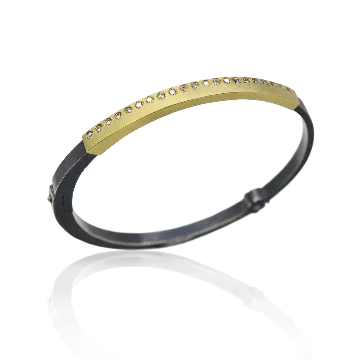 Hinged Gold and Diamond Bracelets | Rebecca Myers Collection