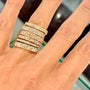Square Pave Diamond Stacking Rings on white female model | Rebecca Myers Collection