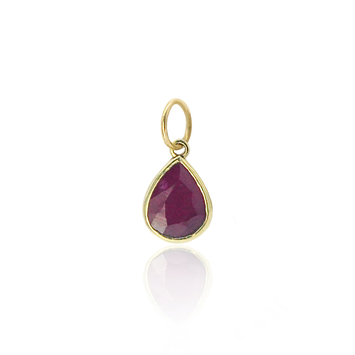 Faceted Ruby Teardrop Charm | Rebecca Myers Collection