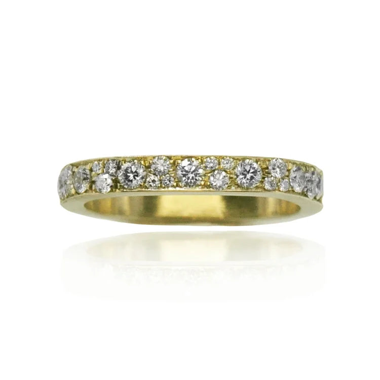 3mm Square Pave Diamond Stacking Rings | Rebecca Myers Collection