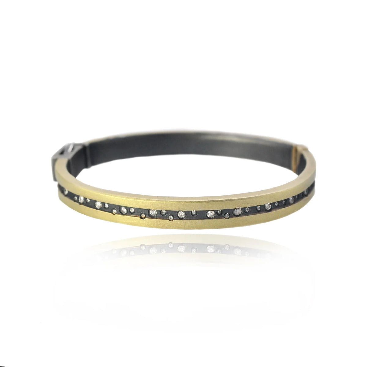 Starry Night Hinged Gold and Silver Bracelet with Diamonds | Rebecca Myers Collection