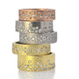 Round Fairy Dust Diamond and Gold Rings | Rebecca Myers Collection