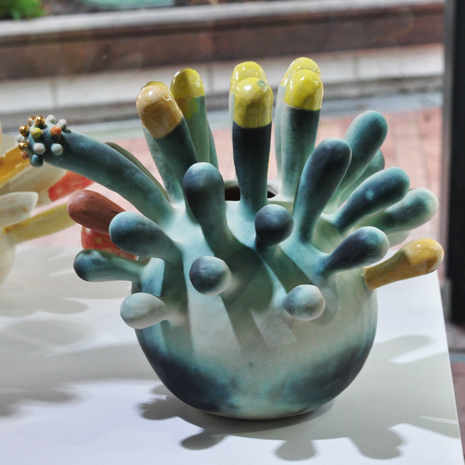 Offspring Vessel with Yellow Tips by Lisa Farris | Rebecca Myers Collection