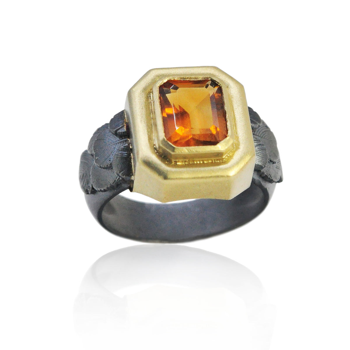 Golden Citrine Feather Ring | Rebecca Myers Collection