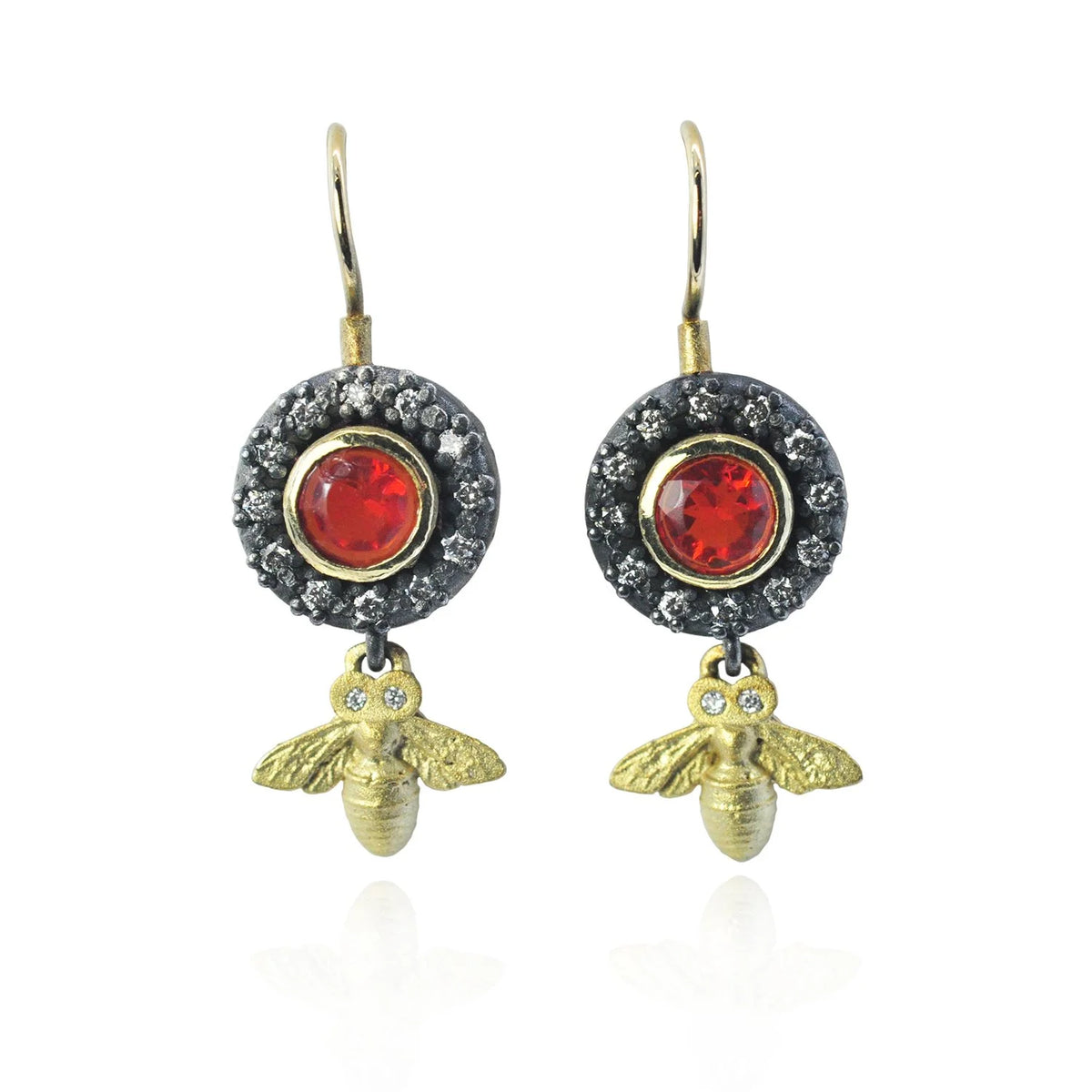 Halo Earrings with Bee Drops | Rebecca Myers Collection