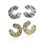 Flat Animal Print Hoop Earrings with Diamonds | Rebecca Myers Collection