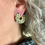 Flat Animal Print Hoop Earrings with Diamonds | Rebecca Myers Collection