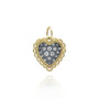 Small Gold Framed Pave Diamond Heart Charm | Rebecca Myers Collection