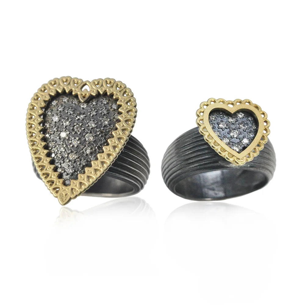 Framed Heart Rings | Rebecca Myers Collection