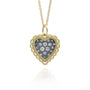 Small Gold Framed Pave Diamond Heart Necklace | Rebecca Myers Collection