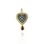 Small Framed Pave Diamond Heart with Ruby Drop pendant only | Rebecca Myers Collection