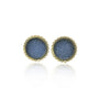 Round Black Framed Druzy Earrings | Rebecca Myers Collection