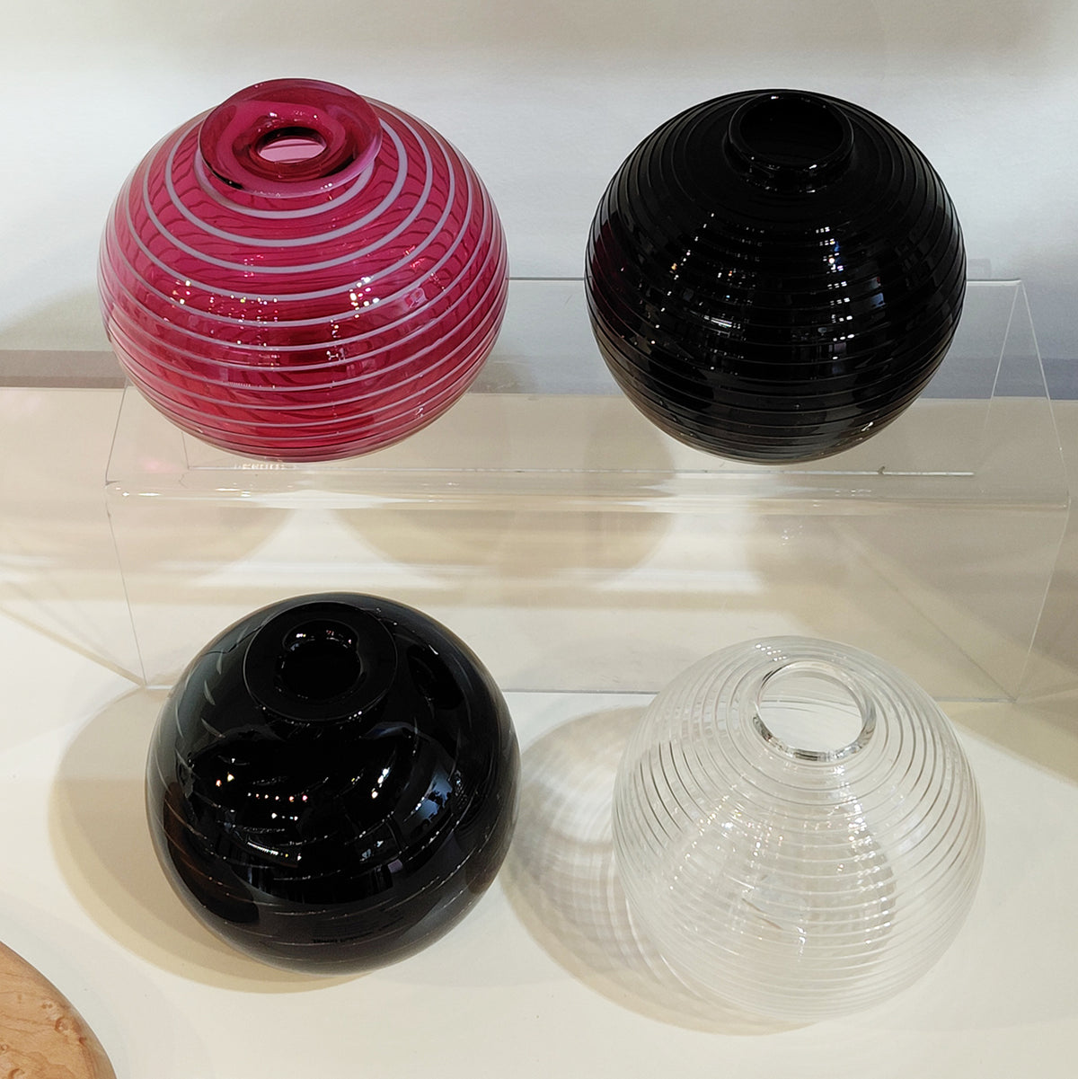 Hand Blown Glass Bud Vases, top view, by Jarrod Futscher/Takttime | Rebecca Myers Collection