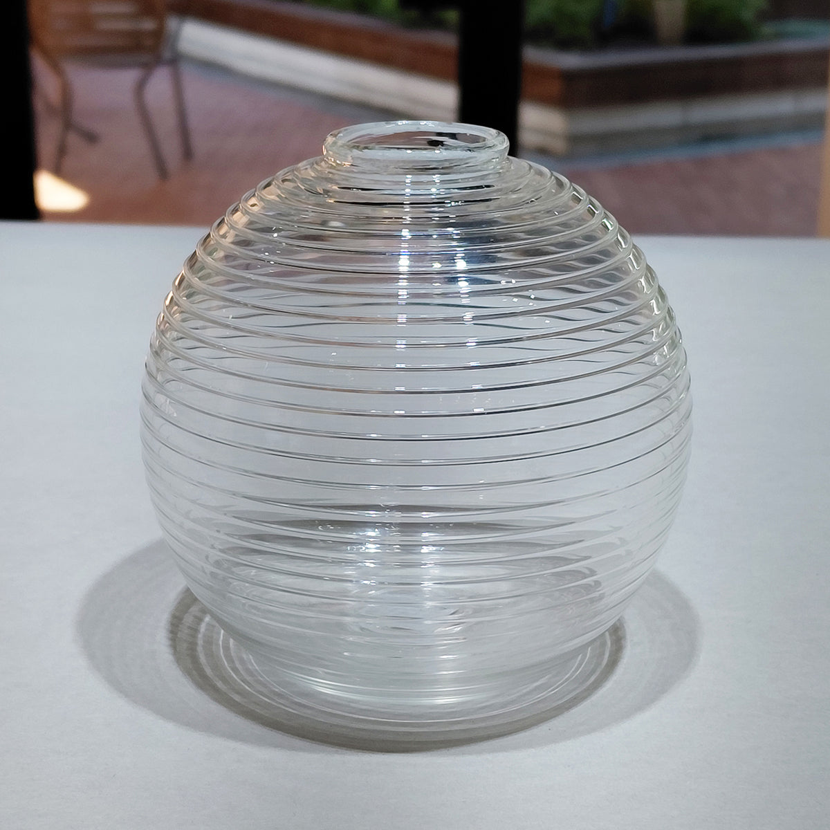 Hand Blown Clear Threaded Glass Bud Vase by Jarrod Futscher/Takttime | Rebecca Myers Collection