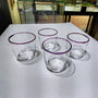 Hand Blown Stemless Wine Glasses with Amethyst Lip Wrap by Jarrod Futscher | Rebecca Myers Collection