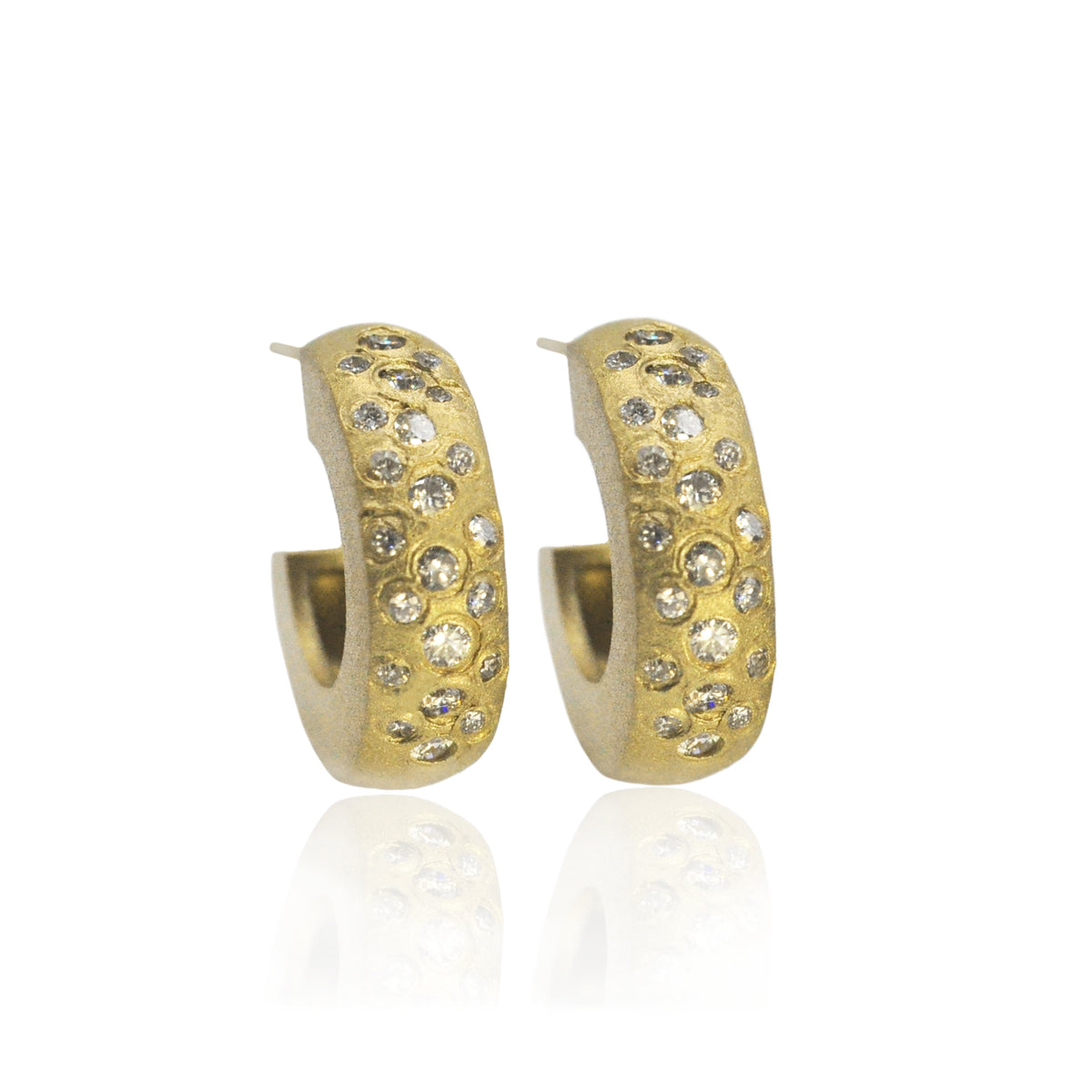 Petite Fairy Dust or Striped Hoop Earrings on Posts